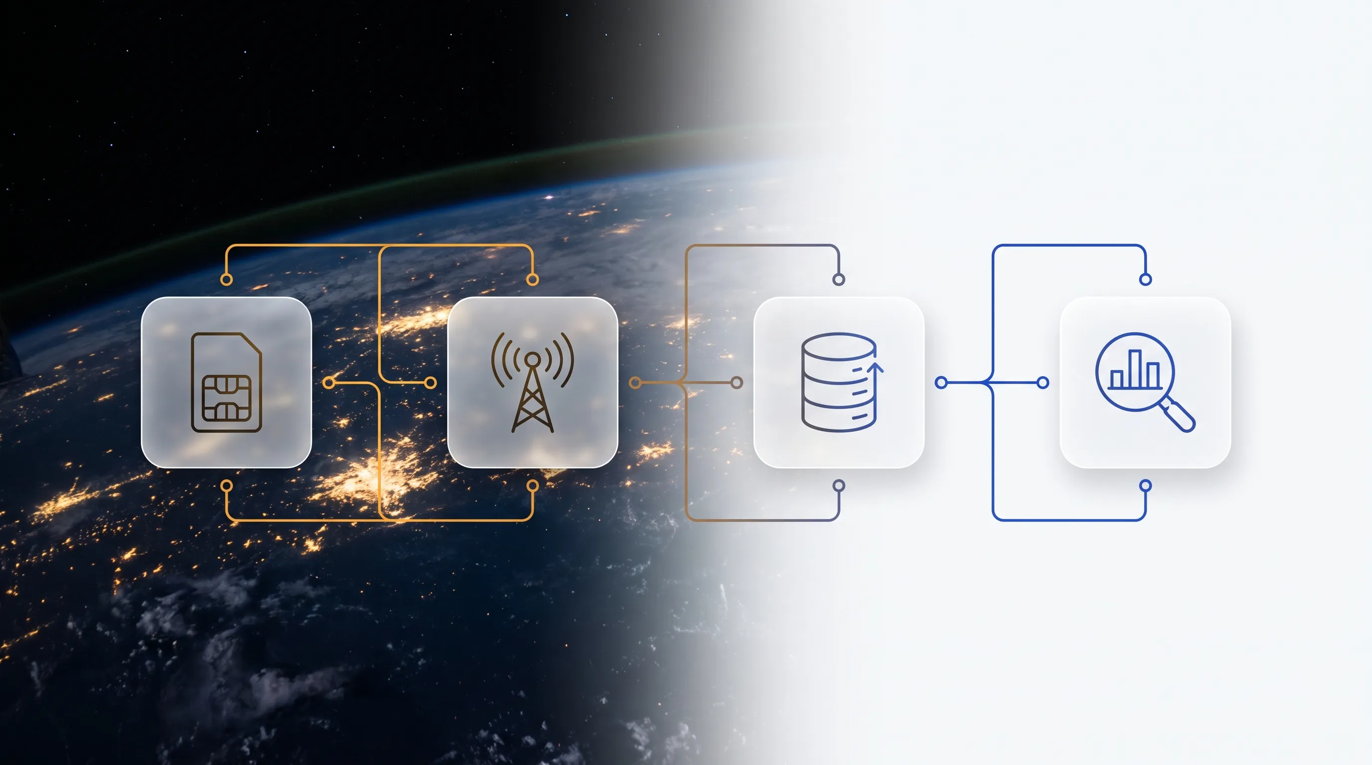 How carrier lookup data flows: SIM assignment, cell tower, carrier records database, and analyst review